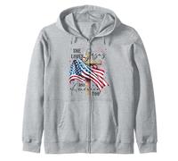 She loves Jesus and America too American Patriotic USA Flag Zip Hoodie