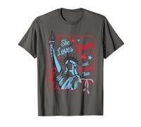 She Loves Jesus And America Too Christian Lover 4th Of July T-Shirt