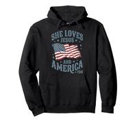 SHE LOVES JESUS AND AMERICA TOO Pullover Hoodie
