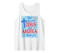 She Loves Jesus and America Too Red White Blue Christian Tank Top