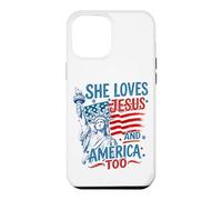 She Loves Jesus and America Too USA Flag 4th of July Case for iPhone 12 Pro Max