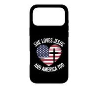 She Loves Jesus And American Too American USA Flag Case for iPhone 17 Pro Max
