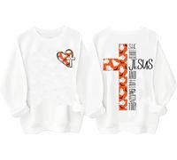 She Loves Jesus And Loves America Too Sweatshirt Halloween Christian Patriotic Hoodie For Women White