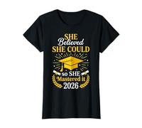 She Mastered It 2026 Master's Graduate Commencement T-Shirt