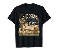 She Opens Her Bible First Christian Devotion Value Graphic T-Shirt