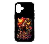She Overcame Everything Juneteenth Black Women Queen Afro Case for iPhone 16