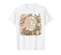 She Plants Truth Wherever She GoesBible Study Proverbs 31:25 Value Graphic T-Shirt, Men, White, L