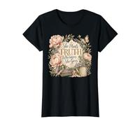 She Plants Truth Wherever She GoesBible Study Proverbs 31:25 Value Graphic T-Shirt, Women, Black, M