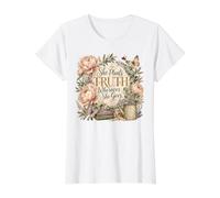 She Plants Truth Wherever She GoesBible Study Proverbs 31:25 Value Graphic T-Shirt, Women, White, XL