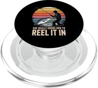 She Really Knows How To Reel It In Design PopSockets PopGrip for MagSafe