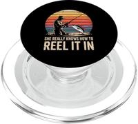 She Really Knows How To Reel It In Fishing PopSockets PopGrip for MagSafe