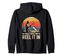 She Really Knows How To Reel It In Fishing Zip Hoodie