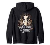 She Rises In Grace Christian Proverbs 31:25 Zip Hoodie