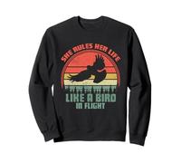 She Rules Her Life Like A Bird In Flight | Retro Bird Sweatshirt