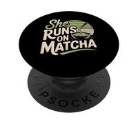 She Runs On Matcha PopSockets Adhesive PopGrip