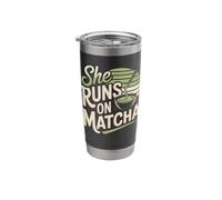 She Runs On Matcha Stainless Steel Insulated Tumbler
