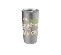 She Runs On Matcha Stainless Steel Insulated Tumbler