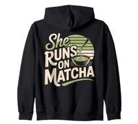She Runs On Matcha Zip Hoodie