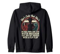 She’s Cute But Meaner Than One Eyed Water Funny Saying Zip Hoodie