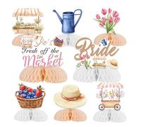 She’s Fresh Off The Market Honeycomb Centerpieces Farmers Market Bridal Shower Decorations Fruit Flower Table Decor For Girls Women Farm Market Bachelorette Bridal Shower Decors Party Supplies