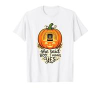 She Said Boo. I Mean Halloween Spooky L Fall Engagement Ring Value Graphic T-Shirt, Men, White, L