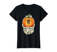 She Said Boo. I Mean Halloween Spooky L Fall Engagement Ring Value Graphic T-Shirt, Women, Black, L
