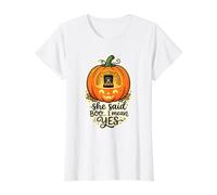 She Said Boo. I Mean Halloween Spooky L Fall Engagement Ring Value Graphic T-Shirt, Women, White, S