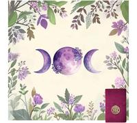 SHE SAID OKURRR Altar Cloth Velvet Tarot Cloth Tarot Mat for Reading - Includes Tarot Card Bag (Sun Moon)