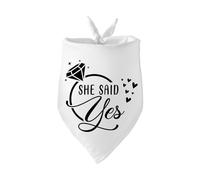 She Said Yes Dog Bandana Bridal Shower Gift Puppy Bandanas Maid of Honor Wedding Engagement Photo Prop Accessories for Dog Lovers Owner Gift