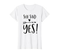 She Said Yes Heart Arrow Bridal Party T-Shirt