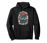 She Sells Sea Shells Cute Vintage Ocean Seashore Pullover Hoodie