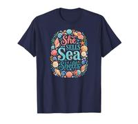 She Sells Sea Shells Cute Vintage Ocean Seashore T-Shirt