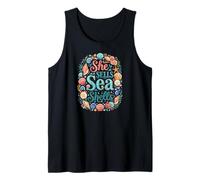 She Sells Sea Shells Cute Vintage Ocean Seashore Tank Top