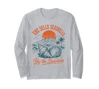 She Sells Seashells by the Seashore Beach Summer Ocean Vibes Long Sleeve T-Shirt
