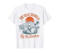 She Sells Seashells by the Seashore Beach Summer Ocean Vibes T-Shirt