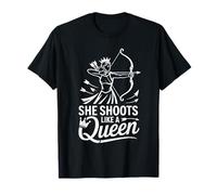 She Shoots Like A Queen Archery Design T-Shirt