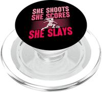 She Shoots Scores Slays Women's Soccer PopSockets PopGrip for MagSafe