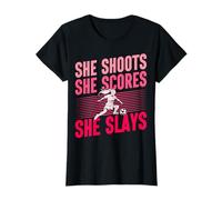 She Shoots Scores Slays Women's Soccer T-Shirt