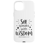 she speaks with wisdom Christian men and women chrisitians Case for iPhone 15 Plus