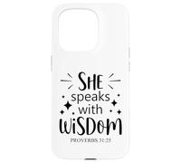 she speaks with wisdom Christian men and women chrisitians Case for iPhone 15 Pro