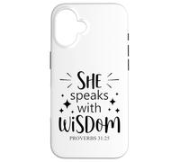 she speaks with wisdom Christian men and women chrisitians Case for iPhone 16