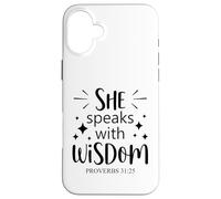 she speaks with wisdom Christian men and women chrisitians Case for iPhone 16 Plus