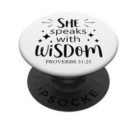 she speaks with wisdom Christian men and women chrisitians PopSockets Adhesive PopGrip