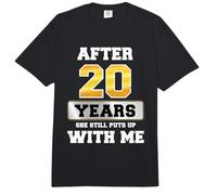 She Still Puts Up with Me! Husband 20th Wedding Anniversary Comfort Colors Adult Heavyweight T-Shirt