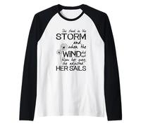 'She Stood in The Storm' Positive Inspiring Quote for Hope Raglan Baseball Tee