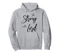 She Strong In The Lord Christian Design - Feminine Faith Pullover Hoodie