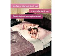 She Totally Loved Working From Home! - Funny Retro Greetings Card