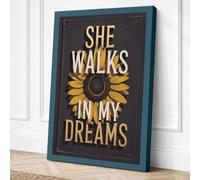 She Walks in Dreams Canvas Wall Art Print 18x12 Inch (46 x 30 cm)