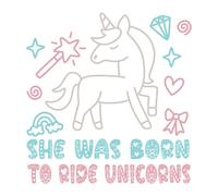 she was born to ride unicorns 01 Poster A1 - Inspirational Motivational Wall Art daily Life Quote encouraging famous short phrases inspiring words spiritual hope messages success sayings strength wor