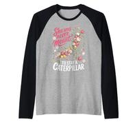 She was Never Meant to Stay a Caterpillar Butterfly Raglan Baseball Tee